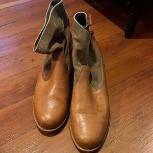 Rag and bone leather and suede cowboy boots booties 38